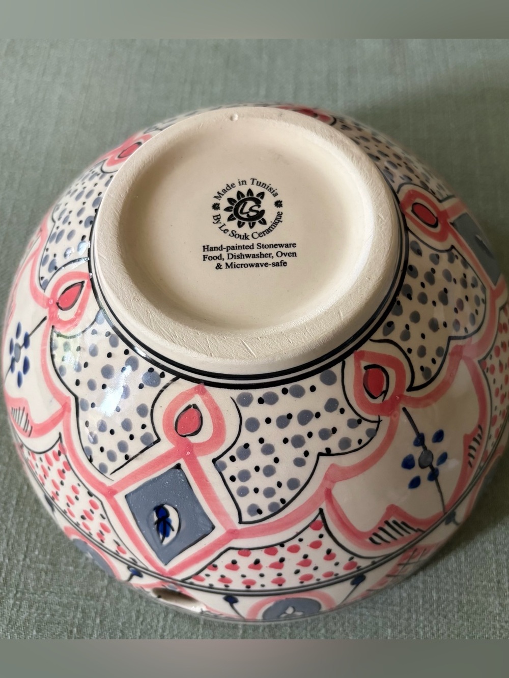 Handcrafted Le Souk Ceramique Mug, Bowl & Serghini Bowl w/Hand Carved Chopsticks - Picture 5 of 15